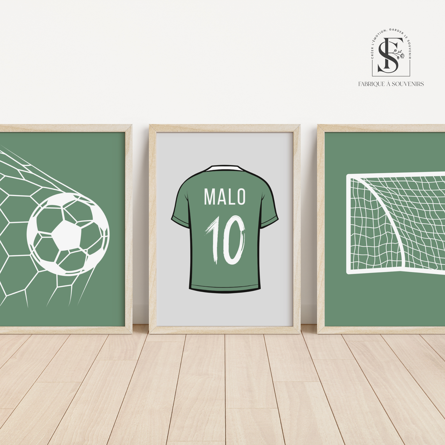 Trio d'affiches personnalisées Football