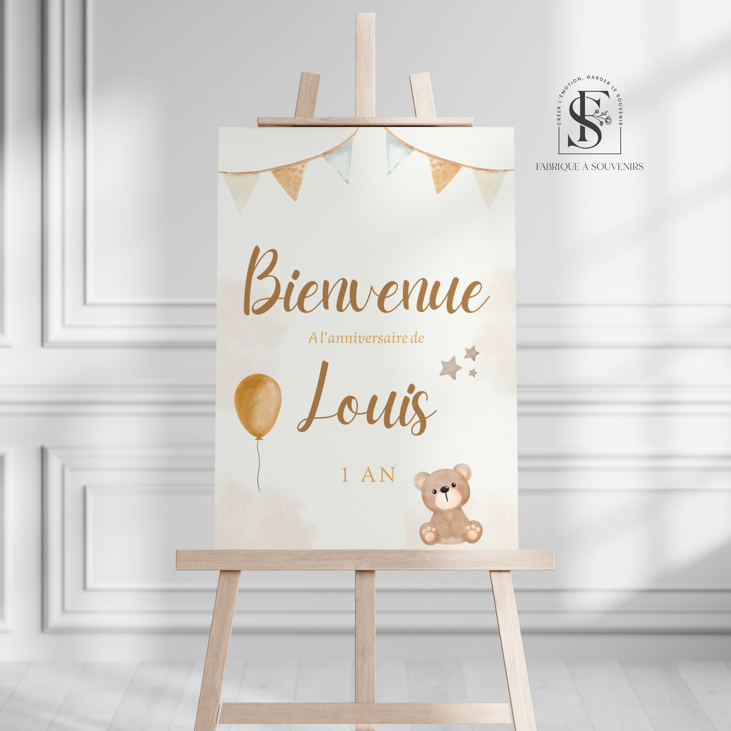 Panneau de Bienvenue Anniversaire Ourson