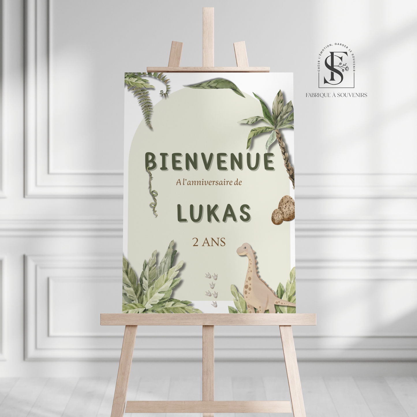 Panneau de Bienvenue Anniversaire Dinosaure