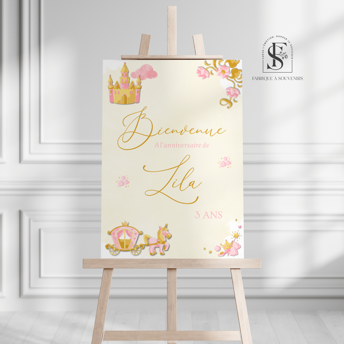 Panneau de Bienvenue Anniversaire Princesse