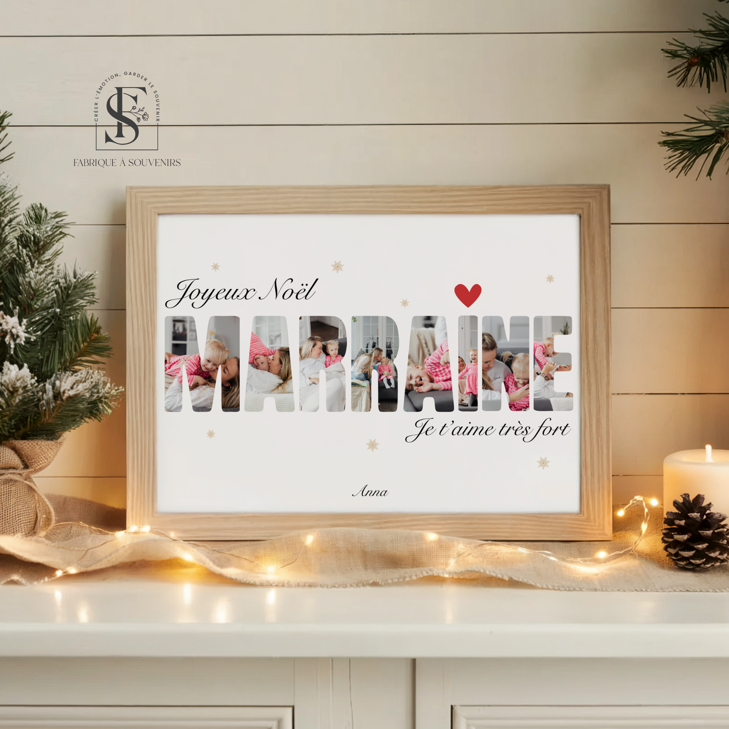 Affiche "Joyeux Noël Marraine"