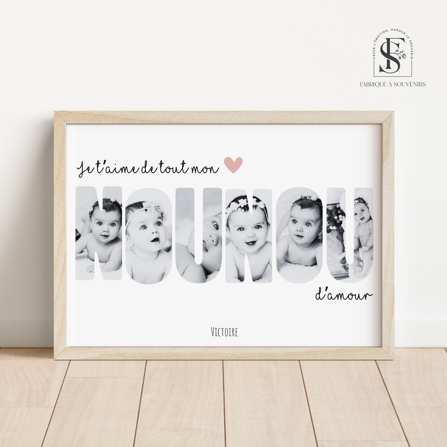 Affiche Nounou "Je t'aime de tout mon cœur"