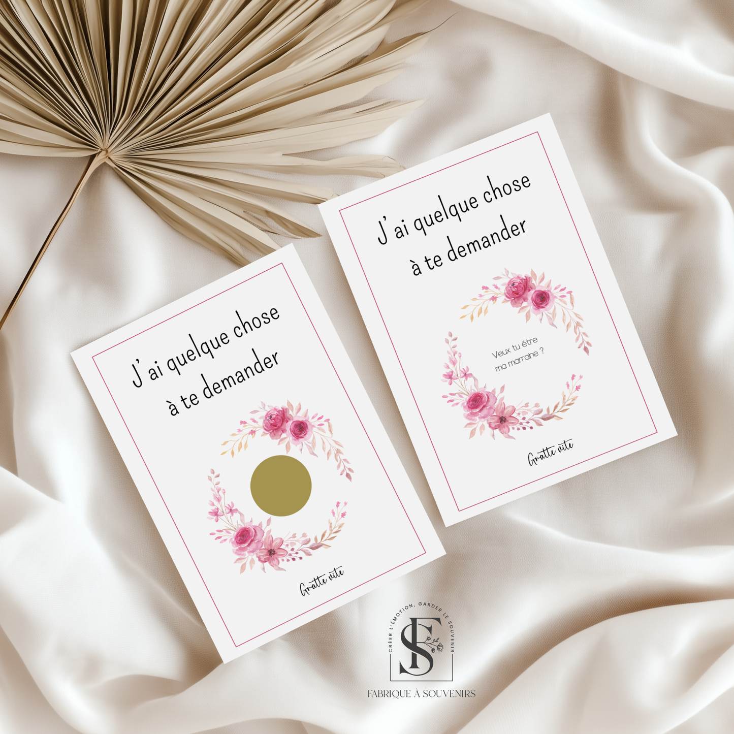 Carte à gratter annonce Marraine