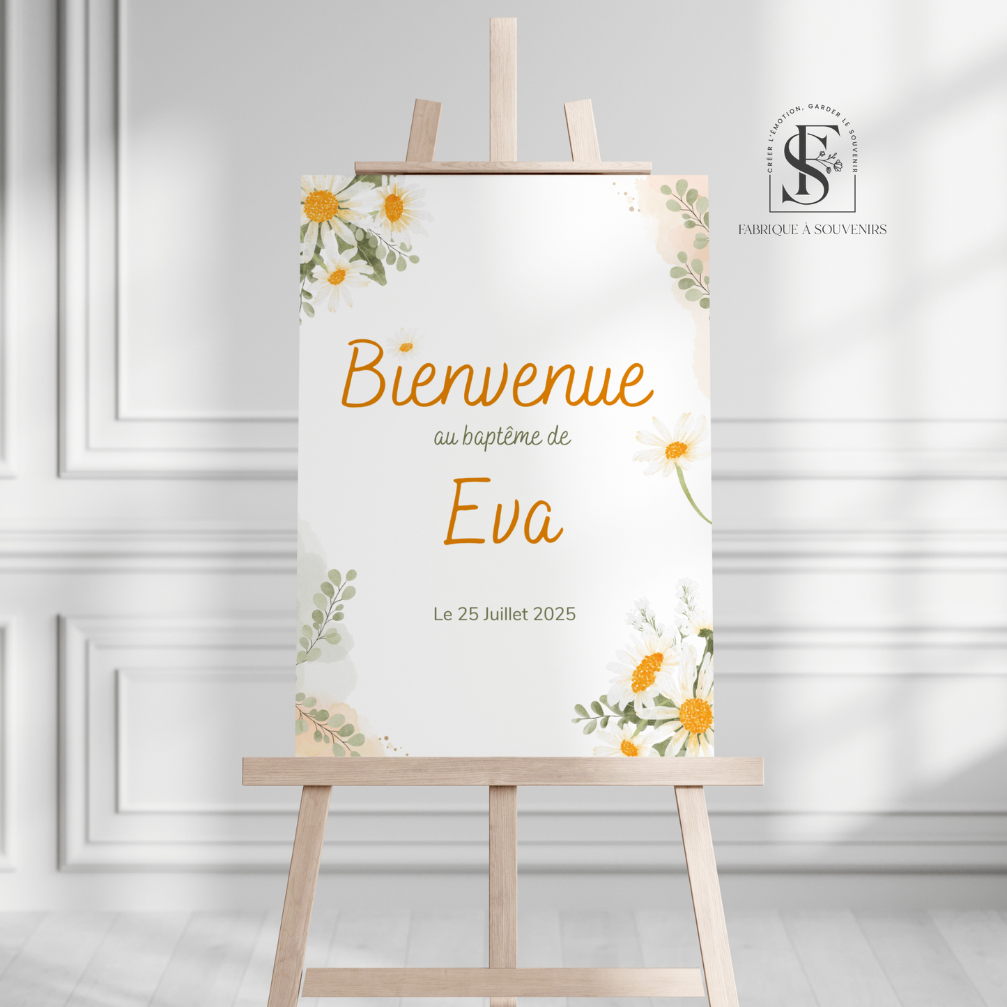 Panneau de Bienvenue Baptême Marguerite
