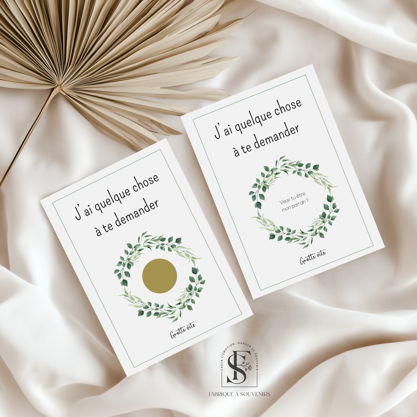 Carte à gratter annonce Parrain