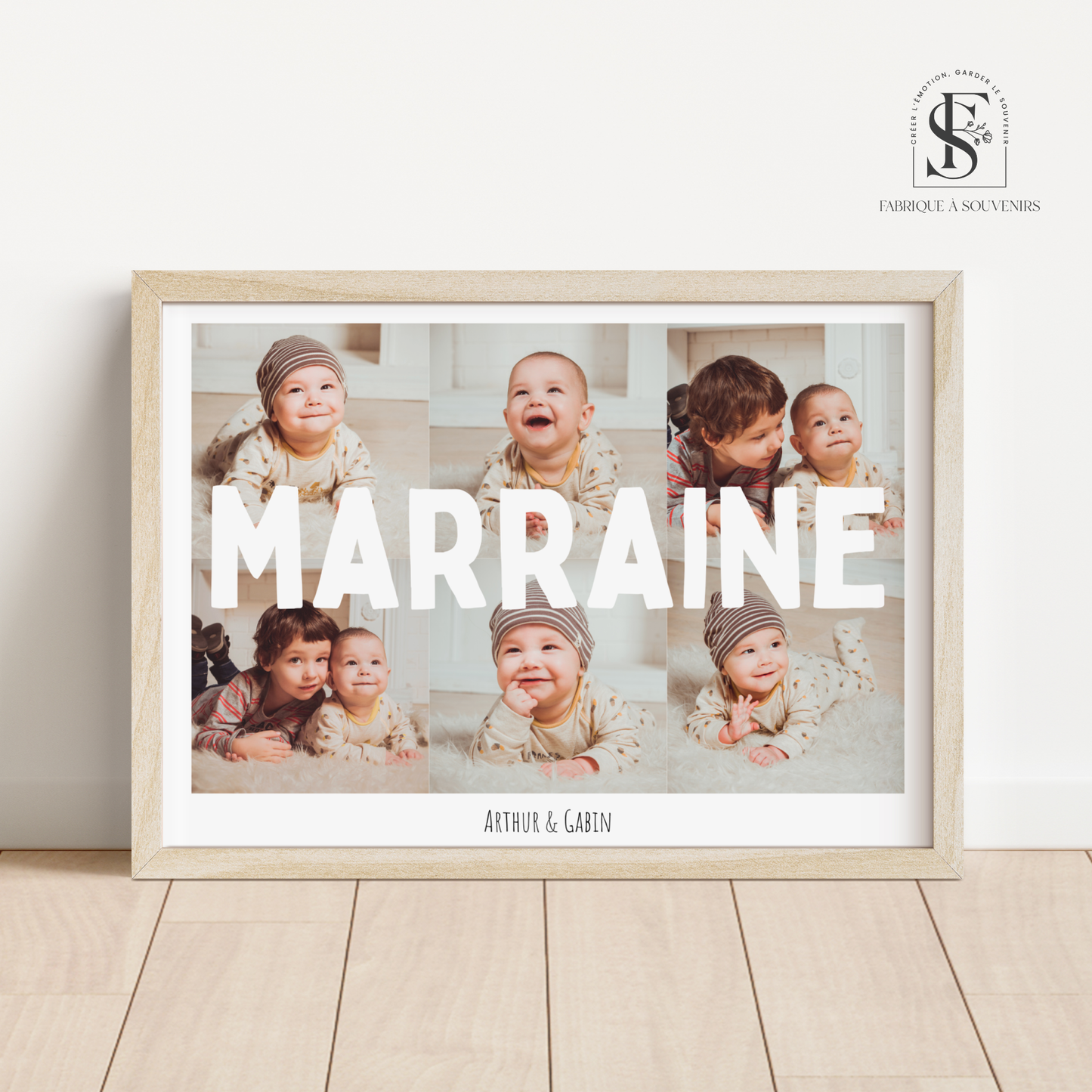 Affiche personnalisée "Souvenir pour Marraine"