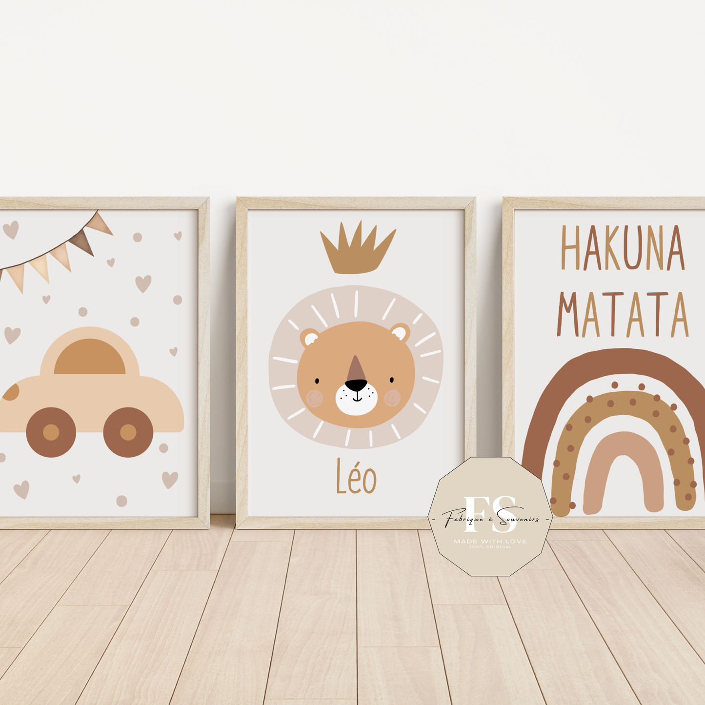 Trio d'affiches décorative Hakuna Matata & Co