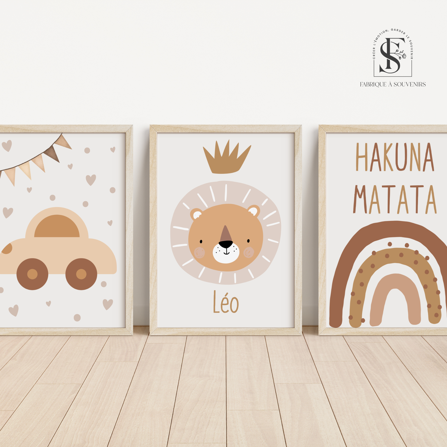 Trio d'affiches décorative Hakuna Matata & Co