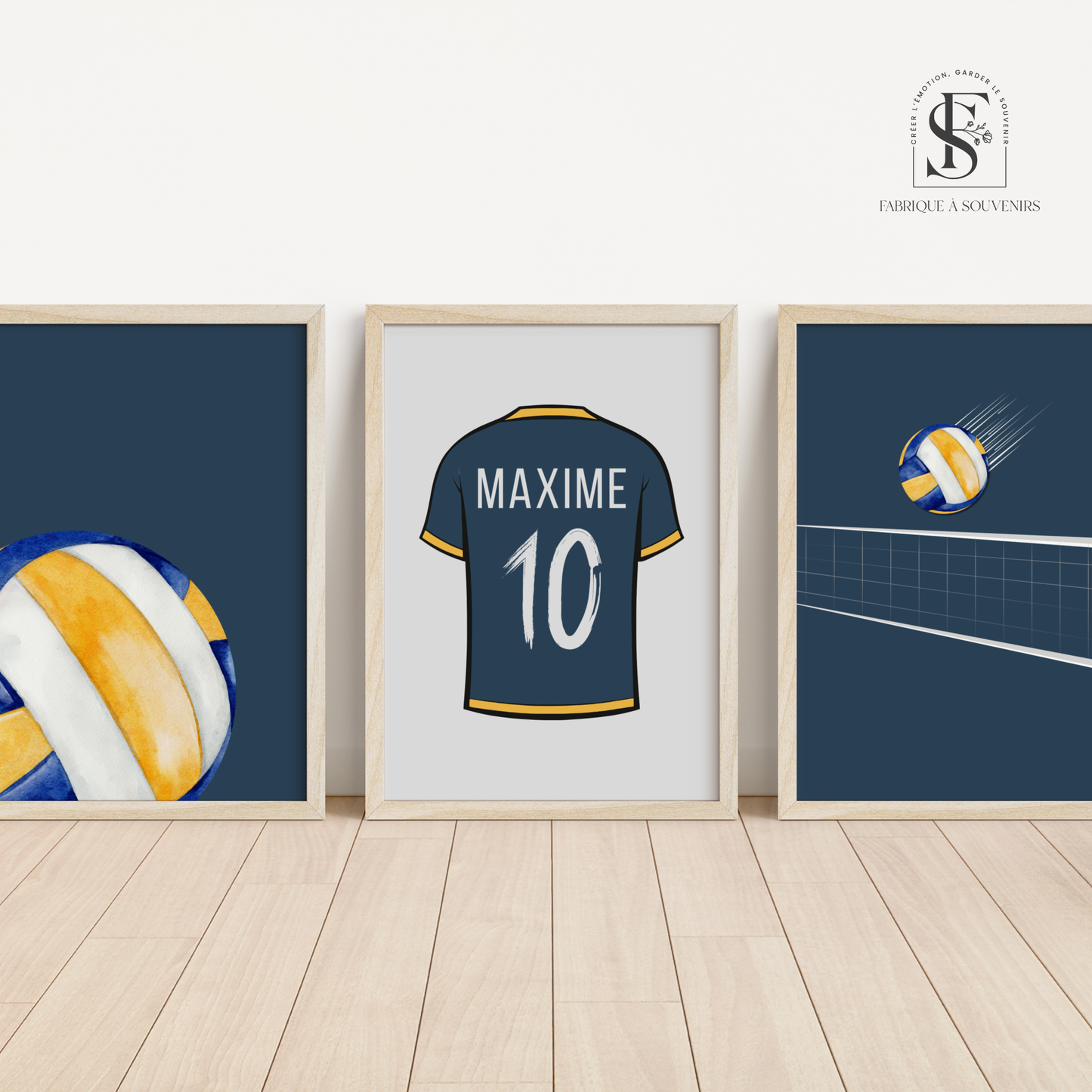 Trio d'affiches personnalisées Volleyball