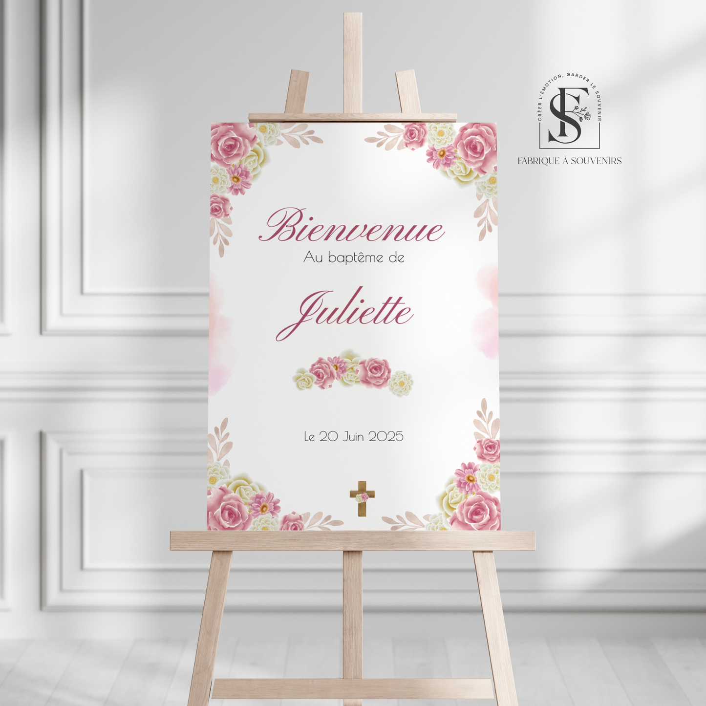 Panneau de Bienvenue Baptême "Jardin de Douceur"