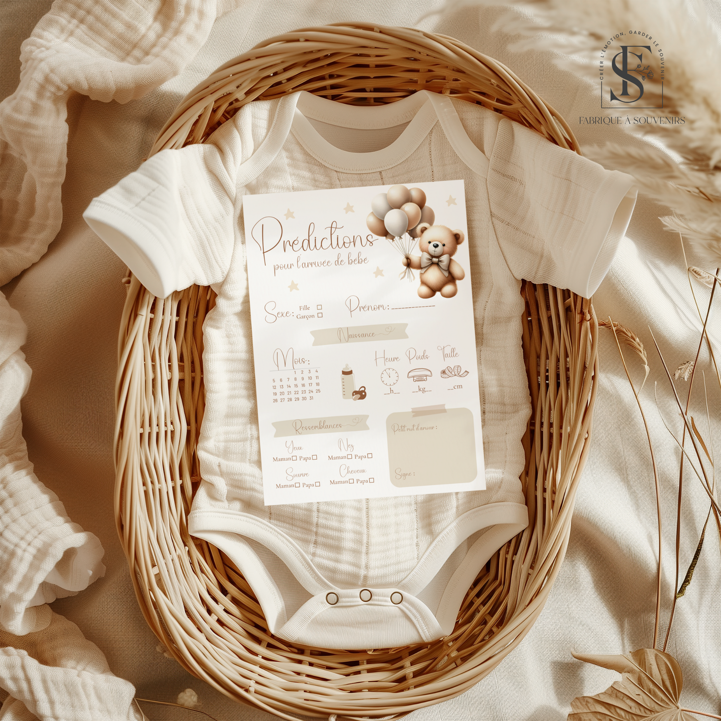 Carte de prédiction Baby Shower