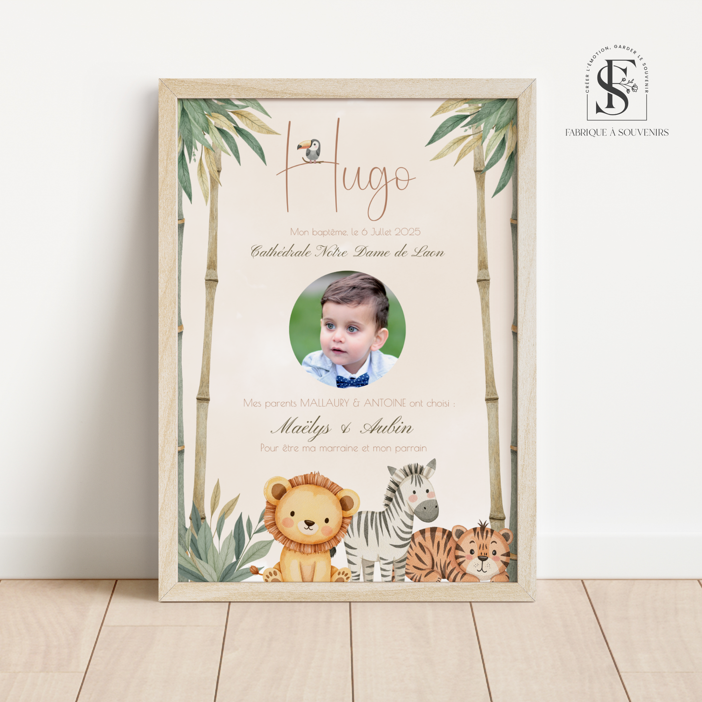 Affiche Baptême "Roi de la Jungle"