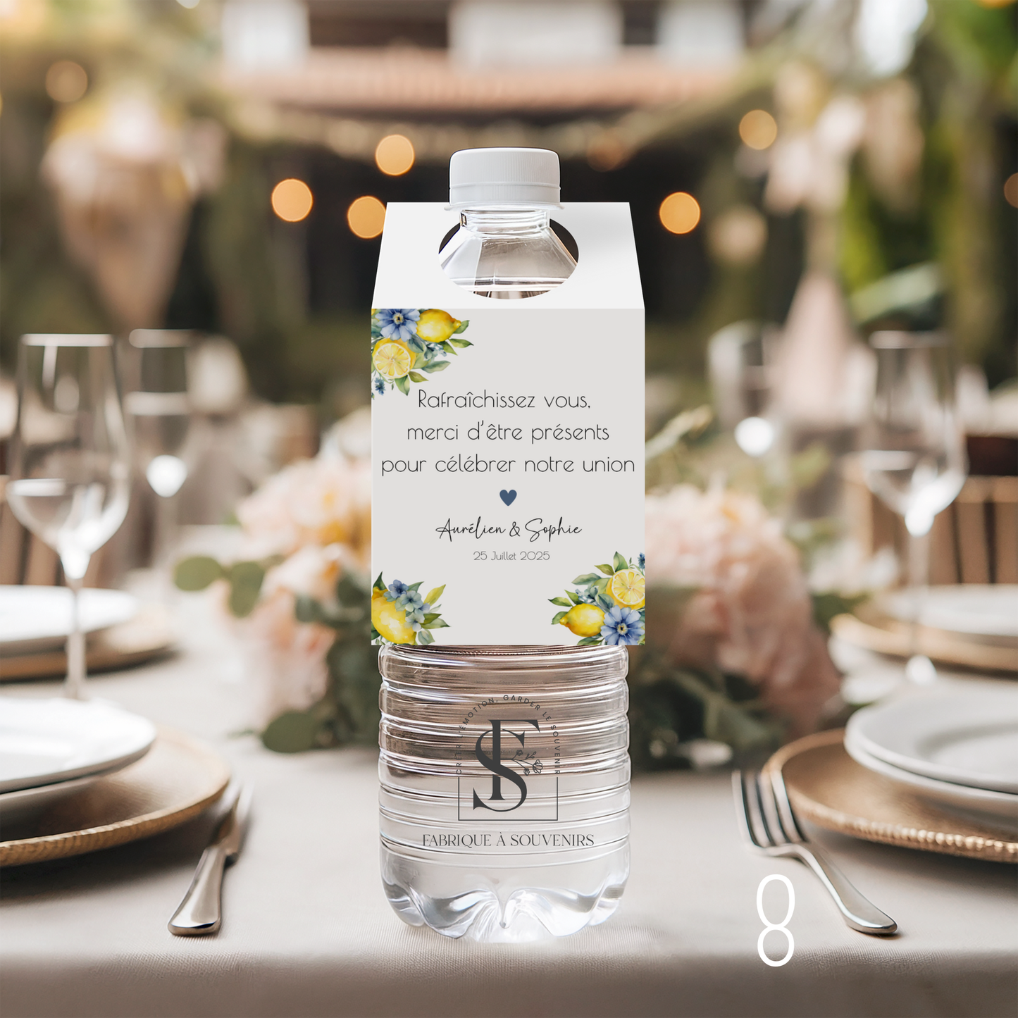 Etiquettes bouteilles d'eau Mariage