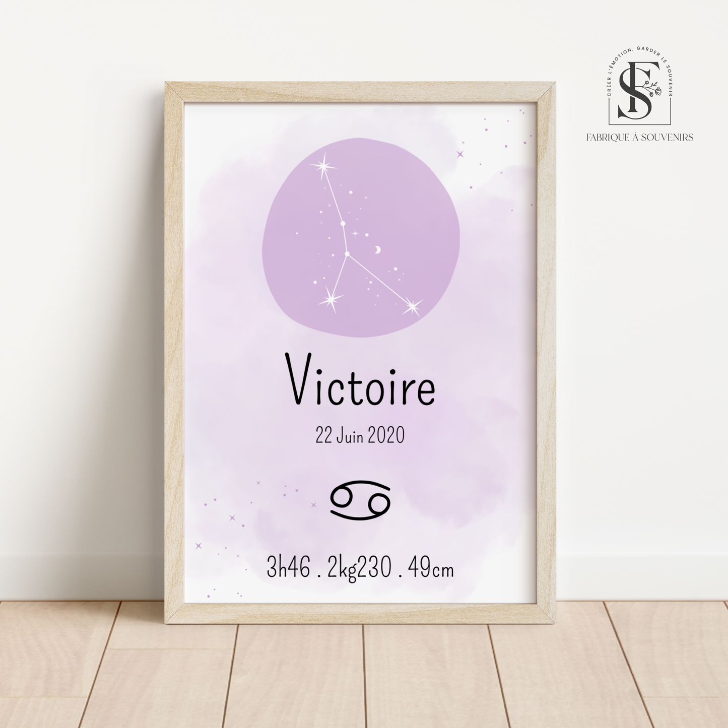 Affiche de Naissance Signe Astrologique