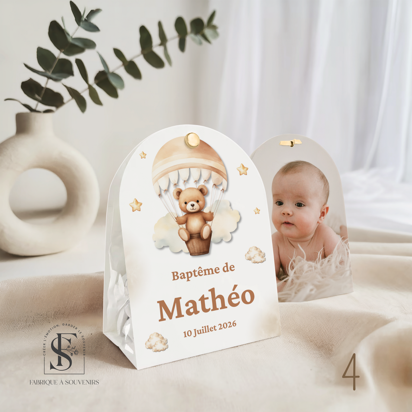 Contenant à dragées Baptême