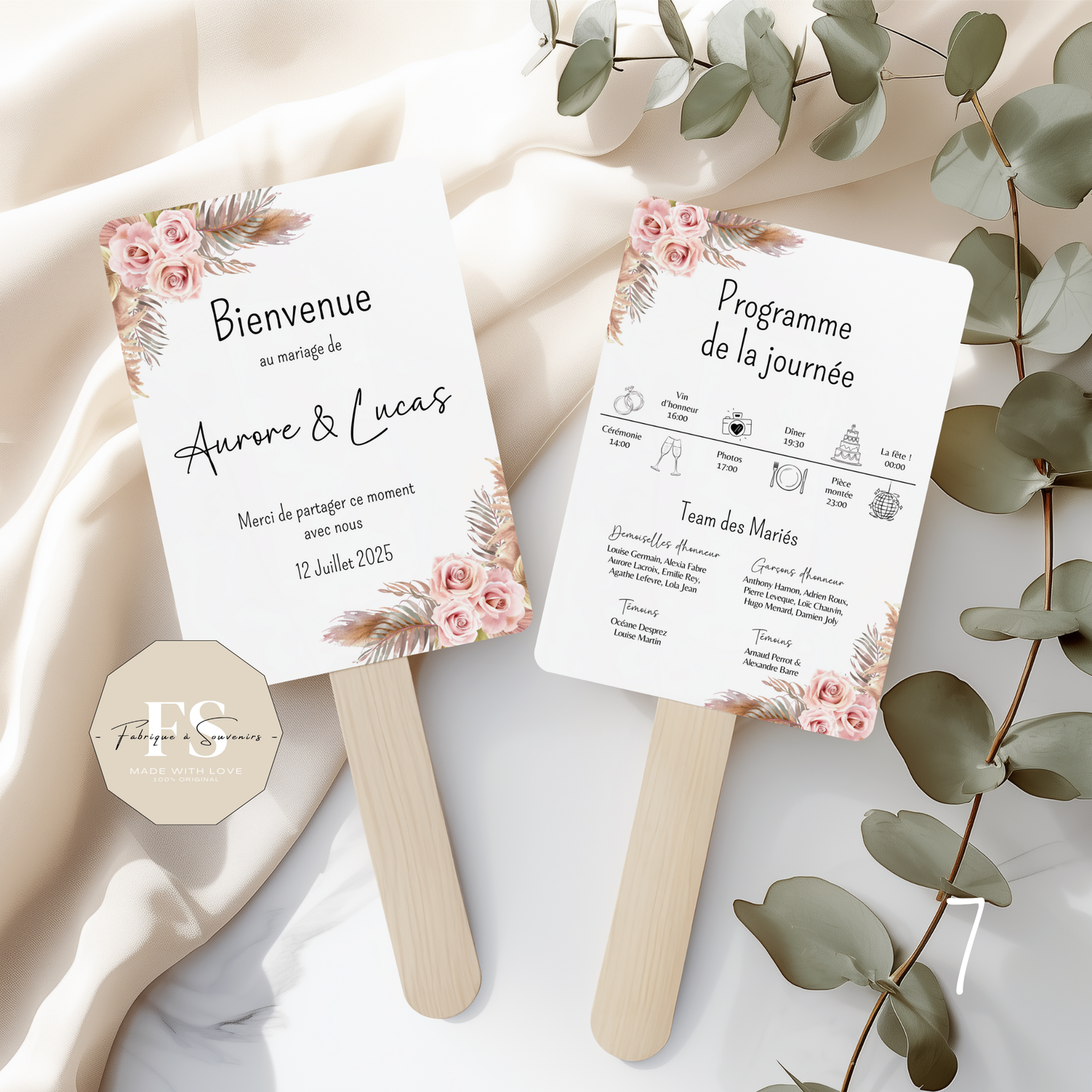 Éventail Mariage - Programme journée