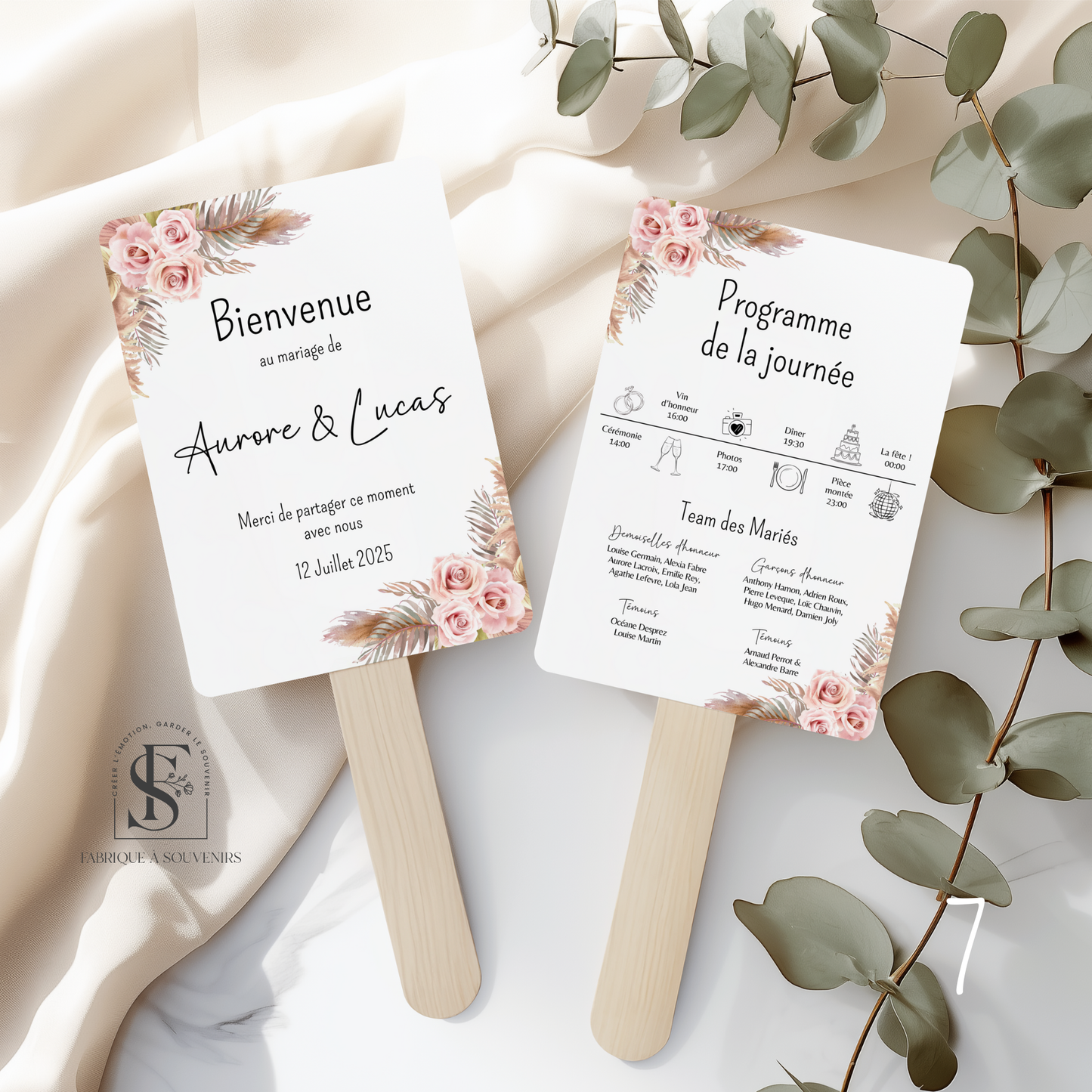 Éventail Mariage - Programme journée