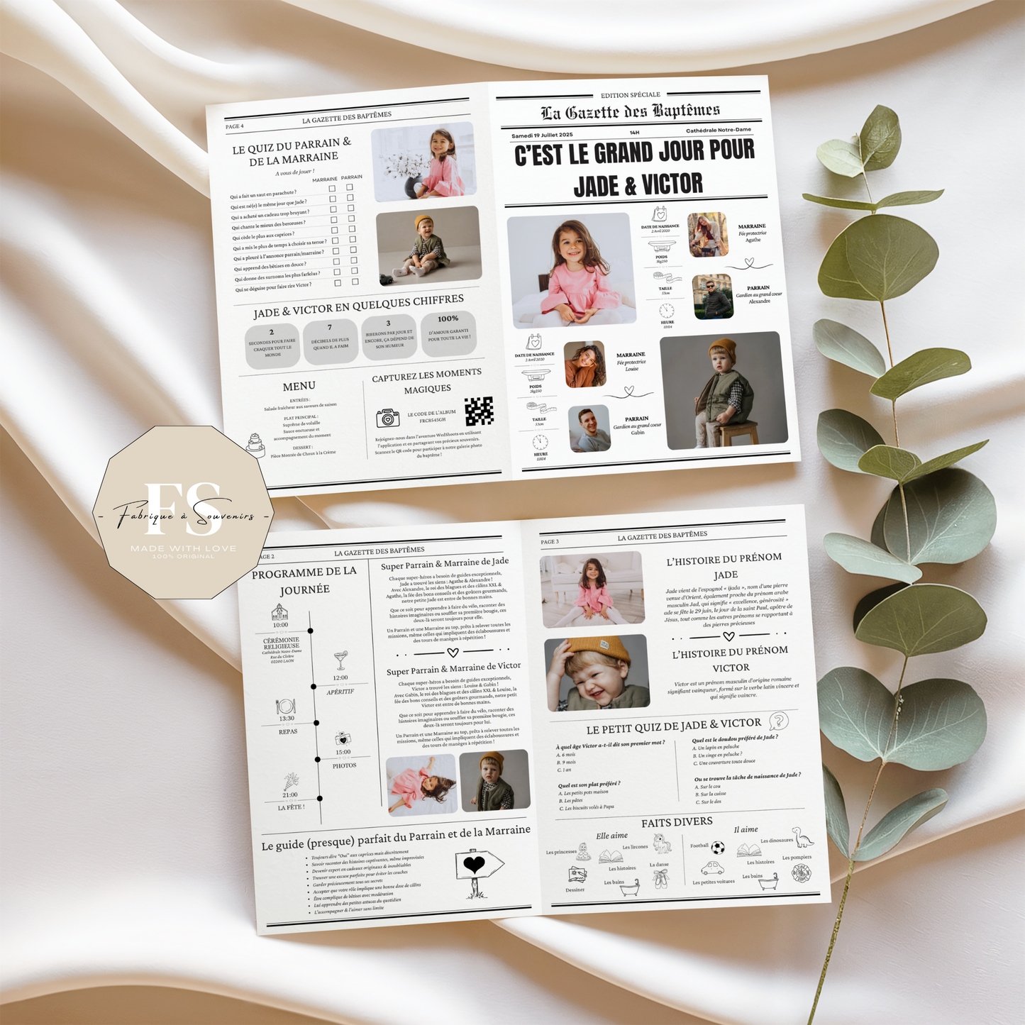 Gazette des Baptêmes 2 enfants