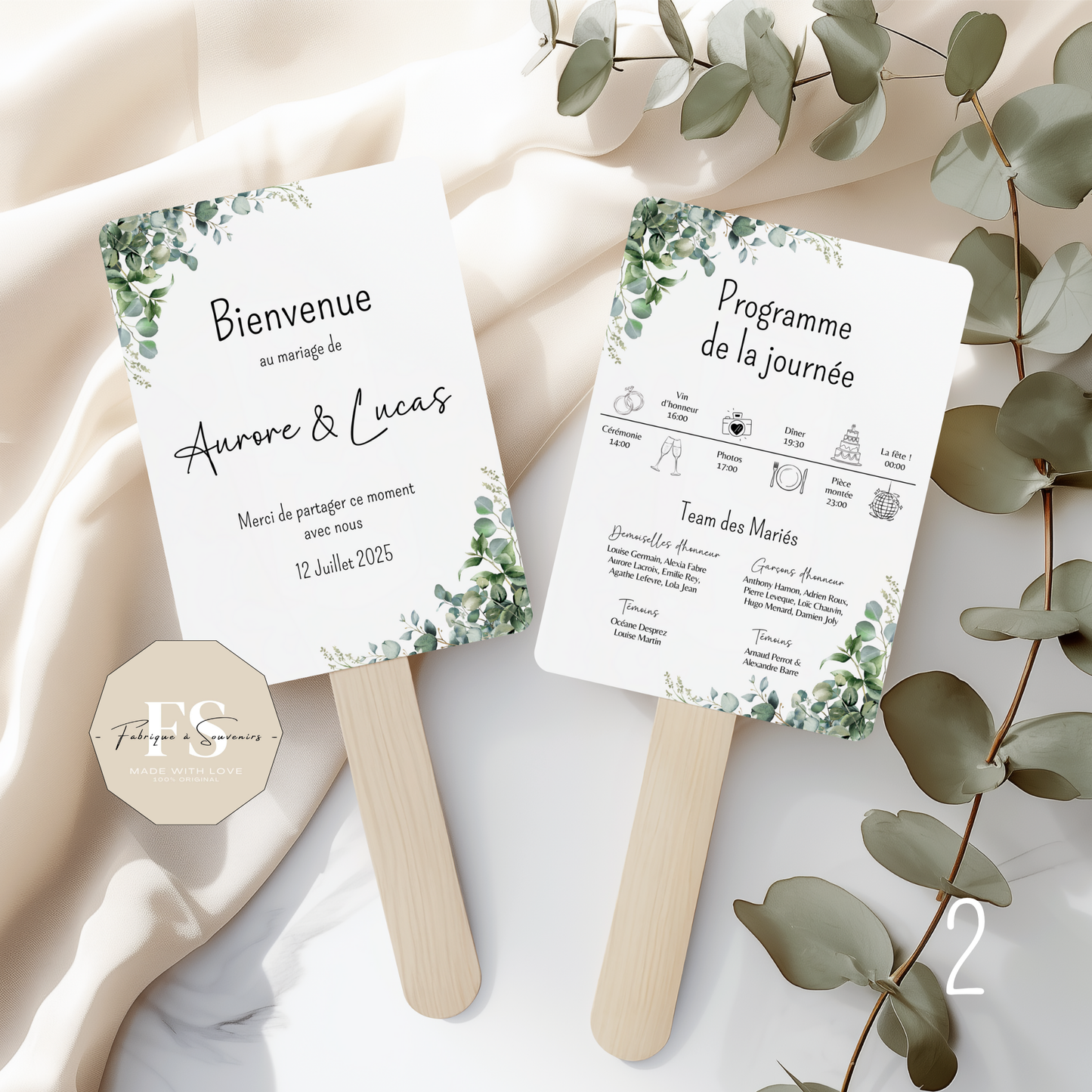Éventail Mariage - Programme journée