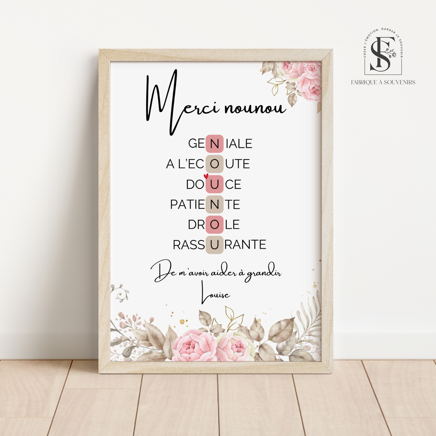 Affiche personnalisée Nounou