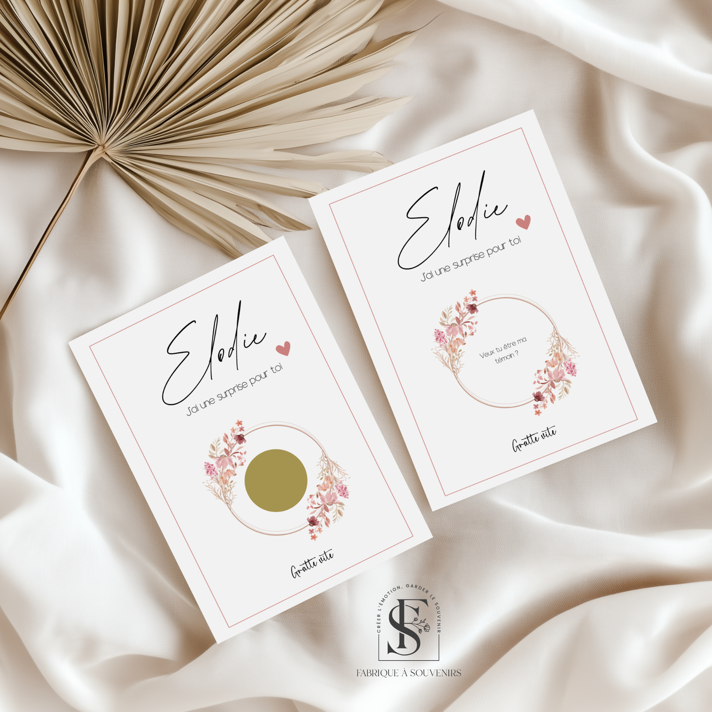 Carte à gratter annonce Témoin / Demoiselle d'honneur