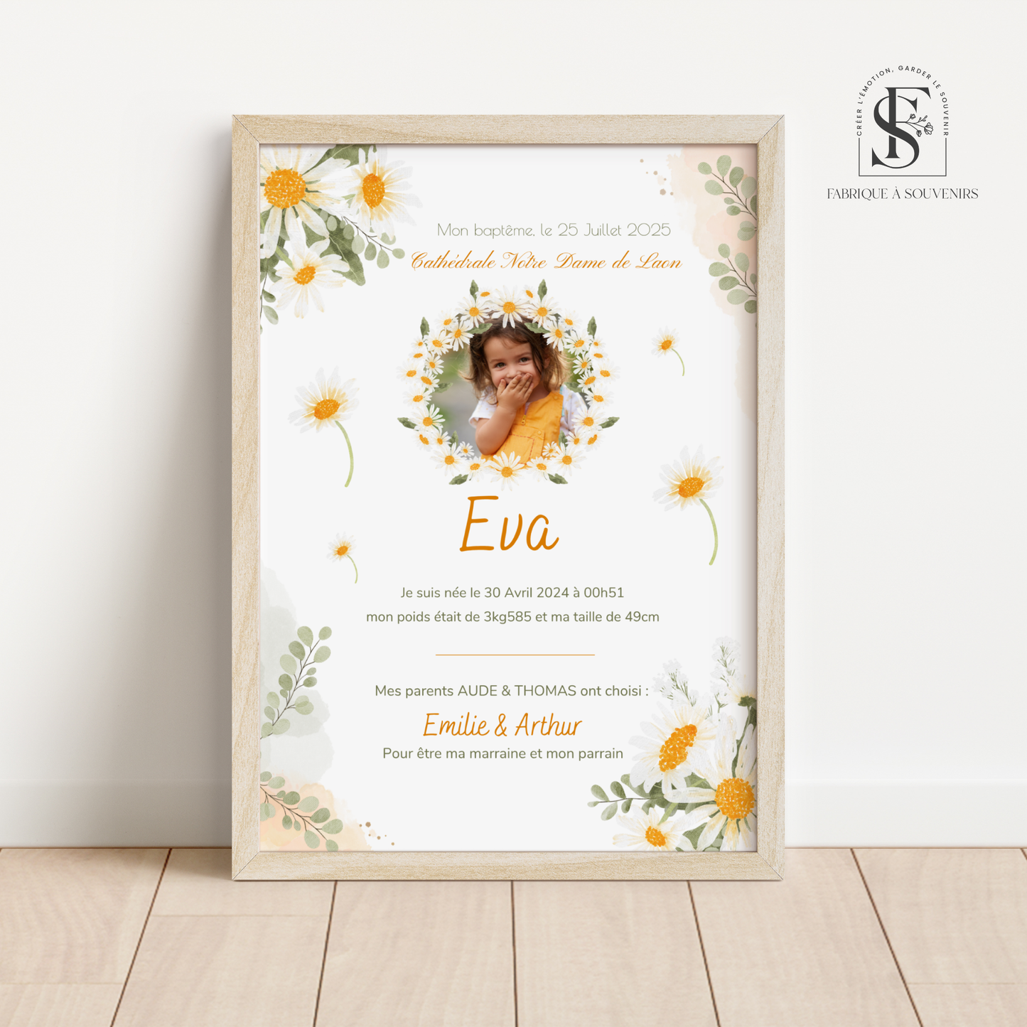 Affiche Baptême Marguerite