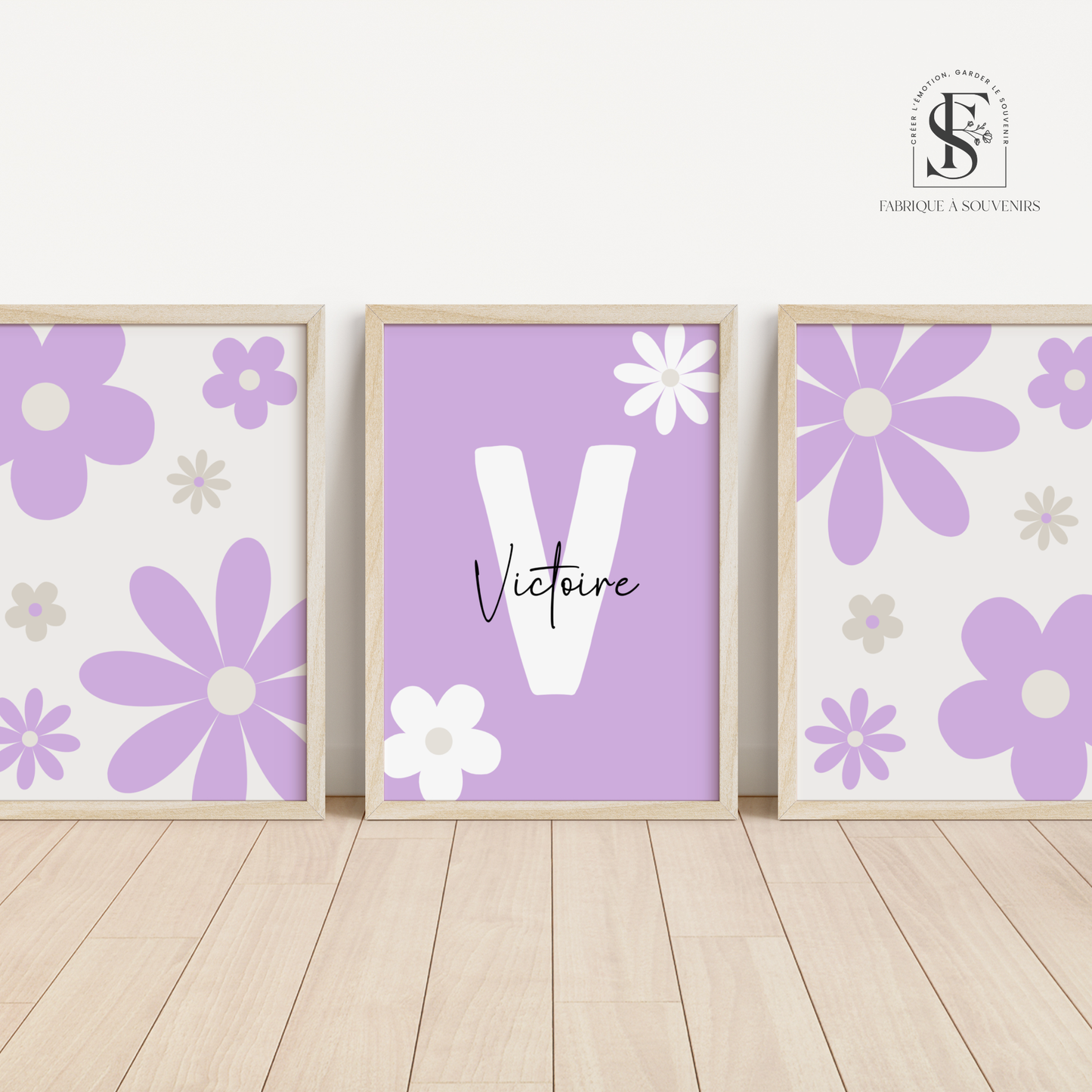 Trio d'affiches décorative "Esprit Fleuri"