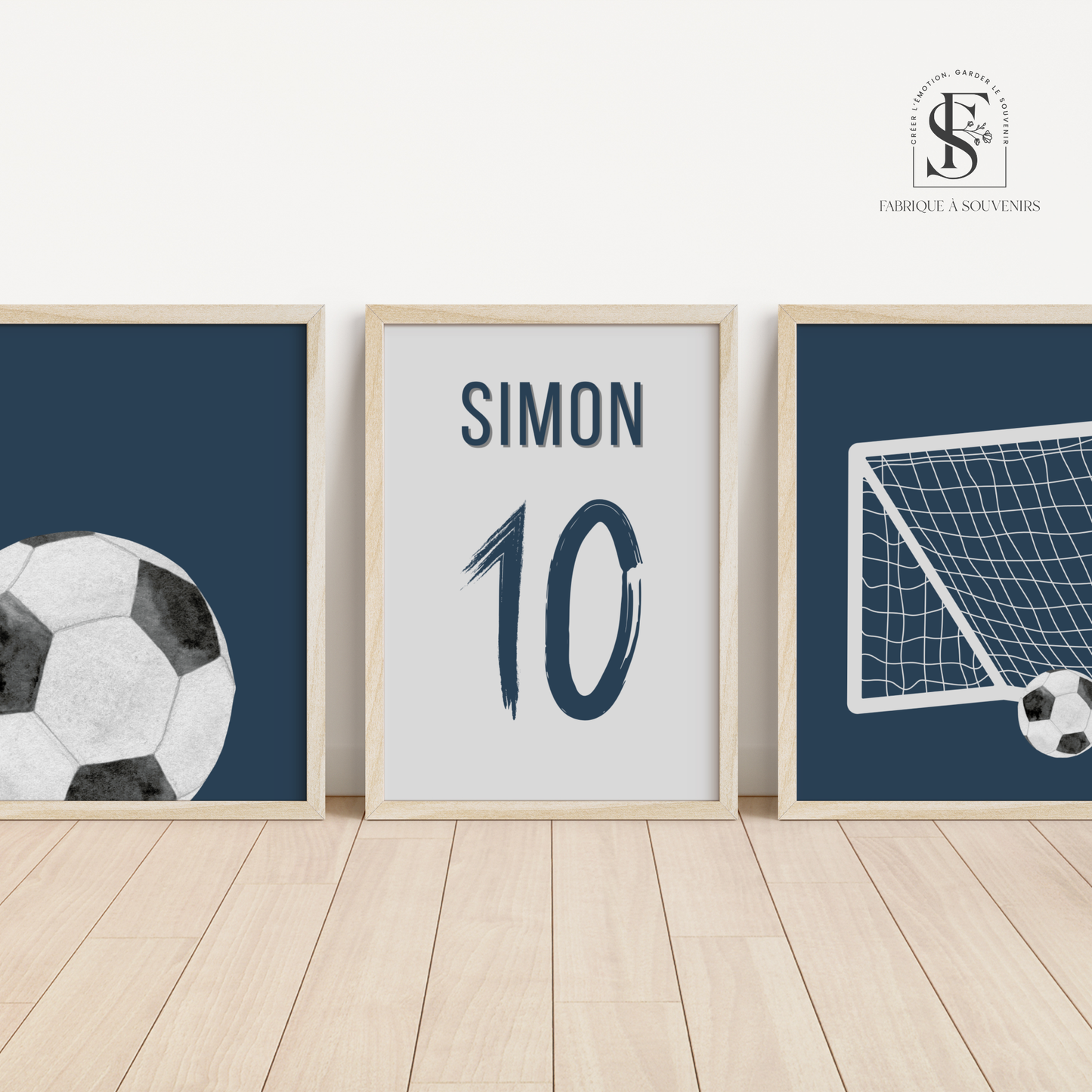 Trio d'affiches personnalisées Football