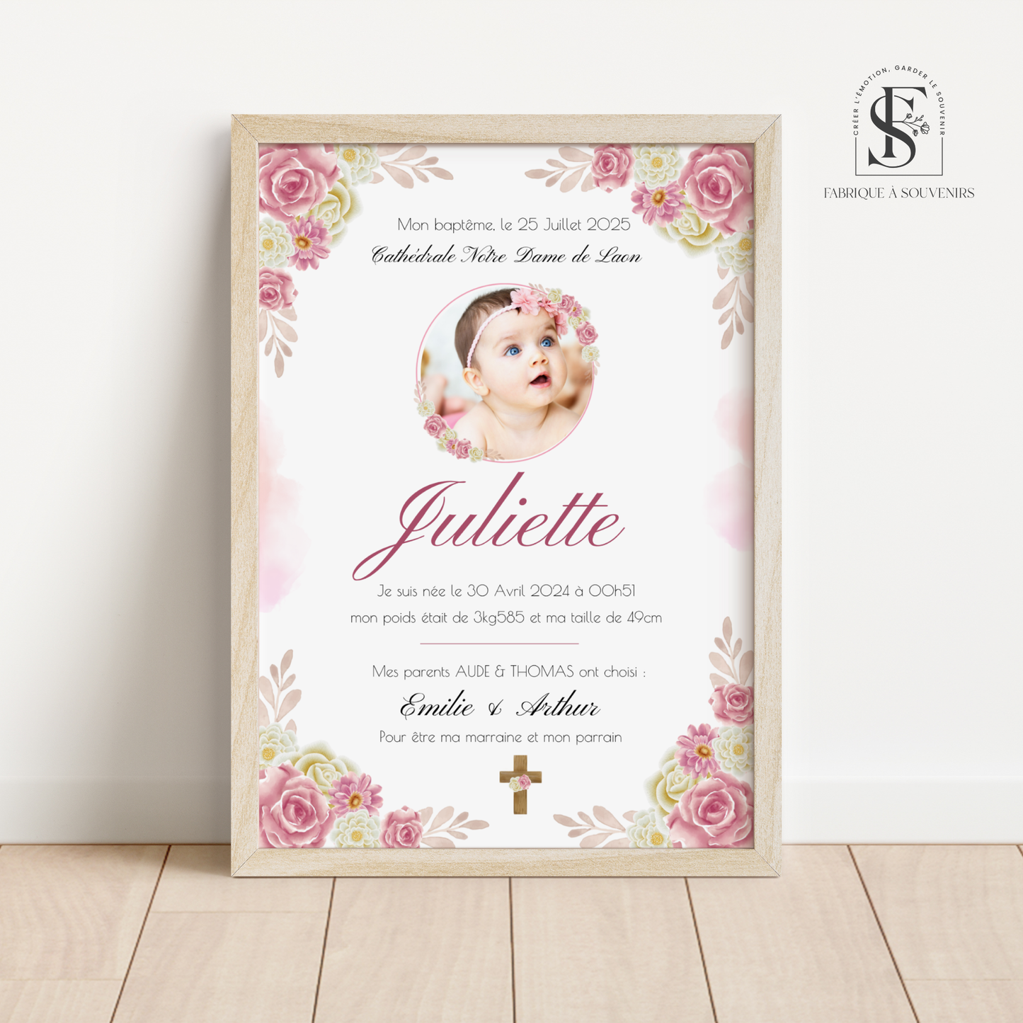 Affiche Baptême "Jardin de Douceur"