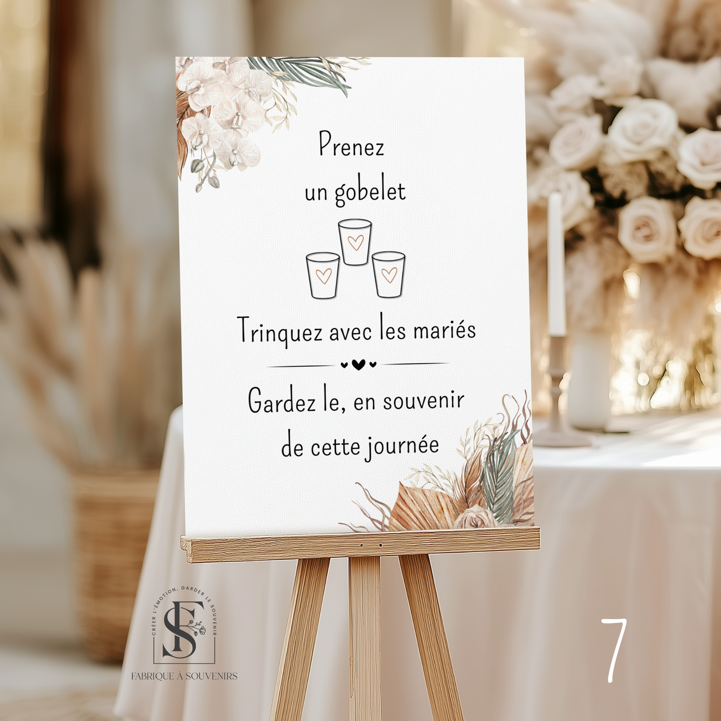 Affiche Mariage "Prenez un gobelet"