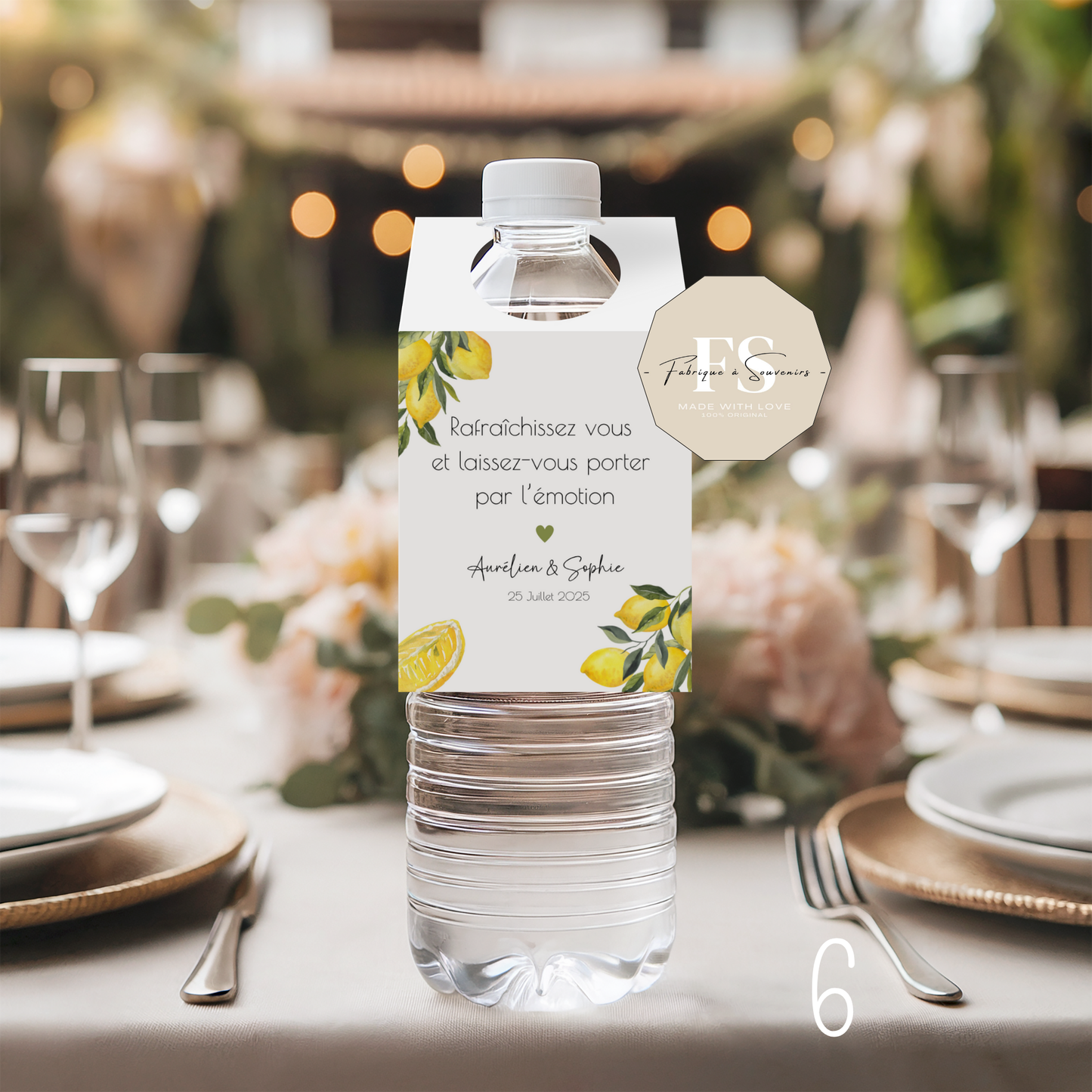 Etiquettes bouteilles d'eau Mariage
