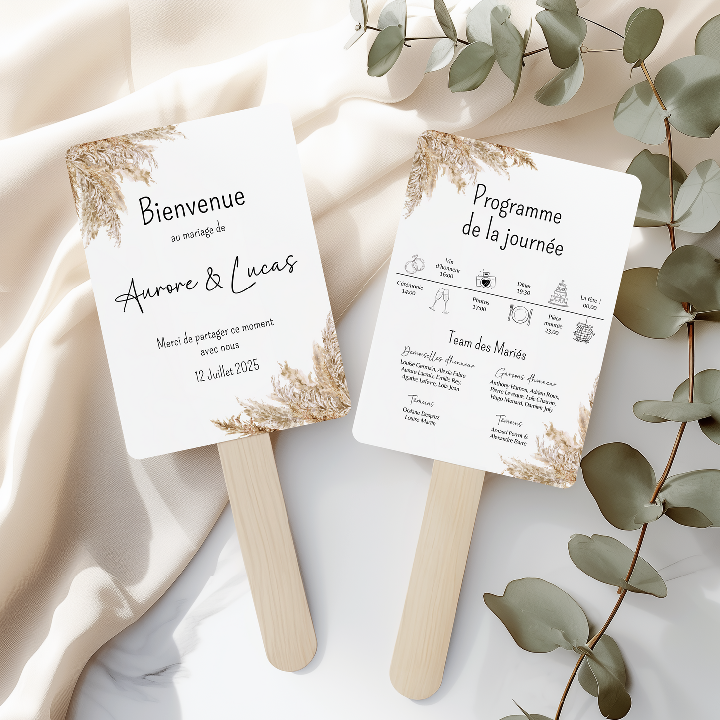 Éventail Mariage - Programme journée