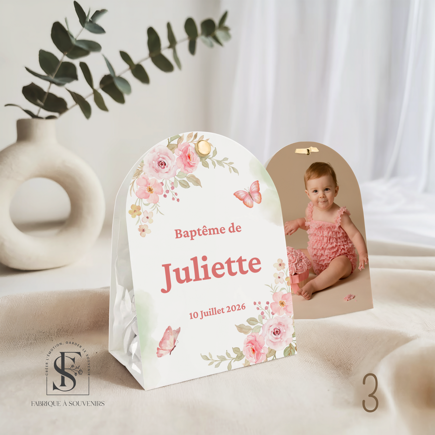 Contenant à dragées Baptême