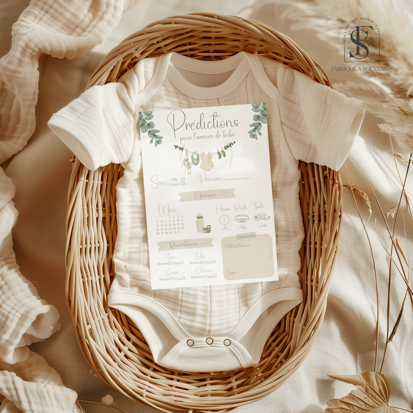 Carte de prédiction Baby Shower