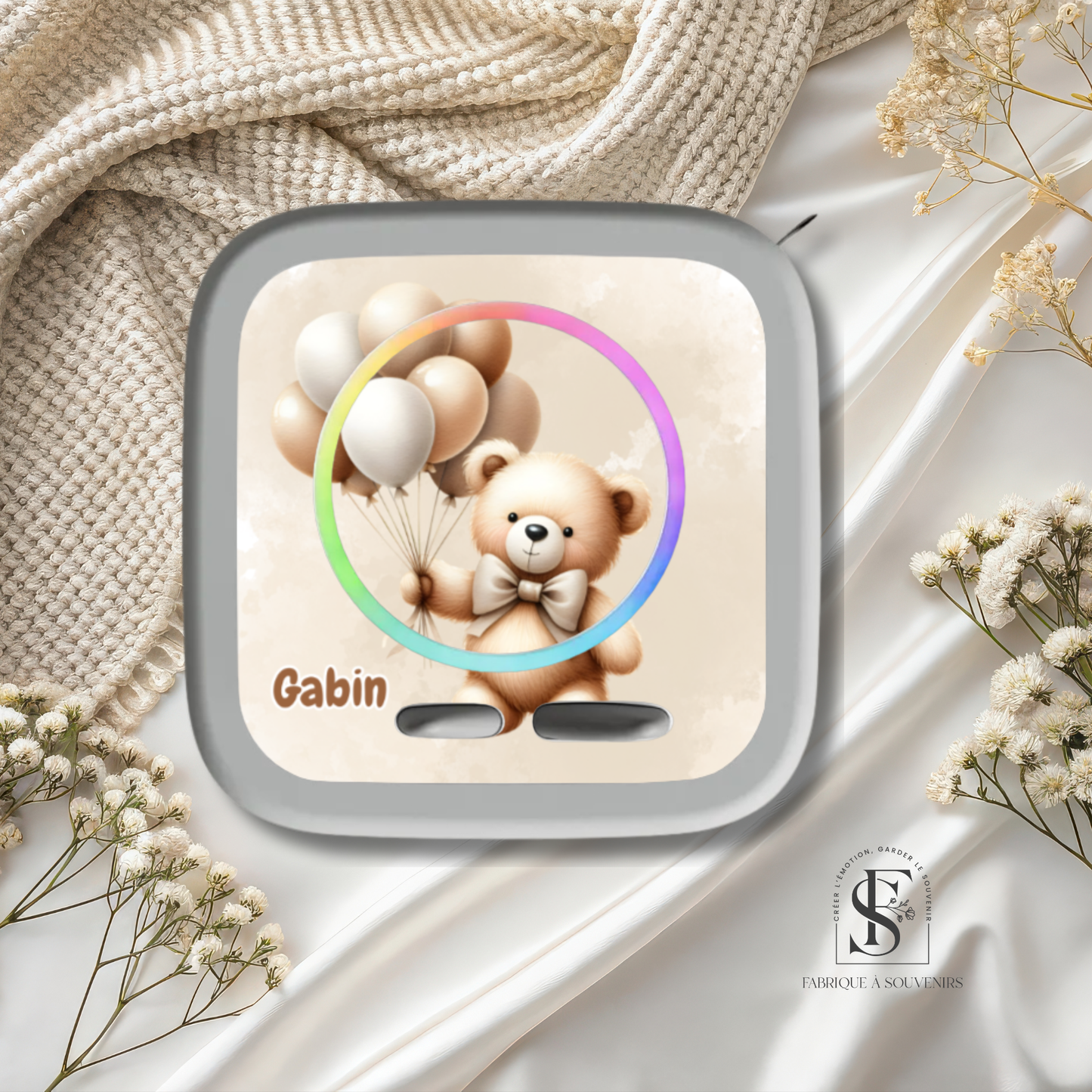 Sticker Toniebox 2 personnalisé ourson ballons avec prénom – Autocollant enfant