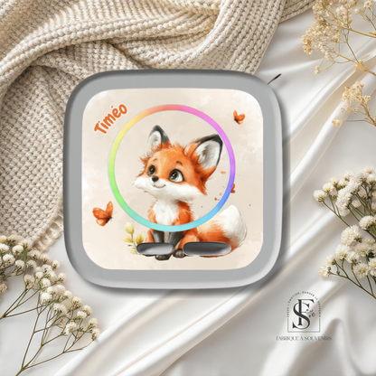 Sticker Toniebox 2 personnalisé renard papillons avec prénom – Autocollant enfant