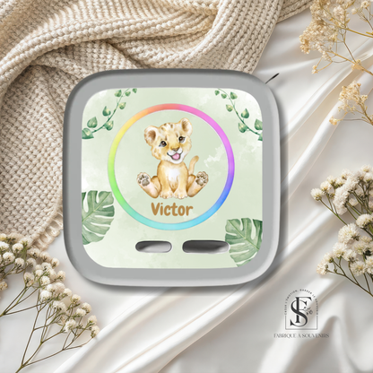 Sticker Toniebox 2 personnalisé lionceau avec prénom – Autocollant décoratif enfant