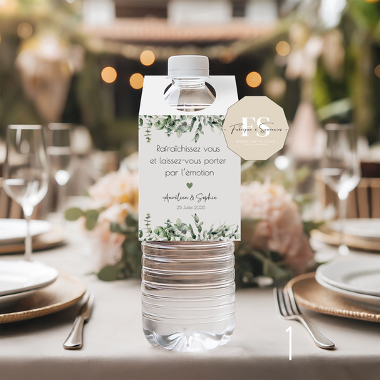 Etiquettes bouteilles d'eau Mariage