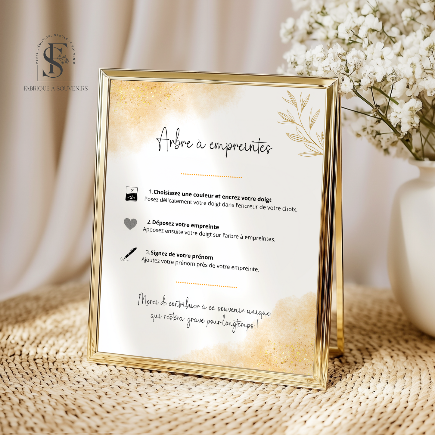 Affiche arbre à empreintes Baptême