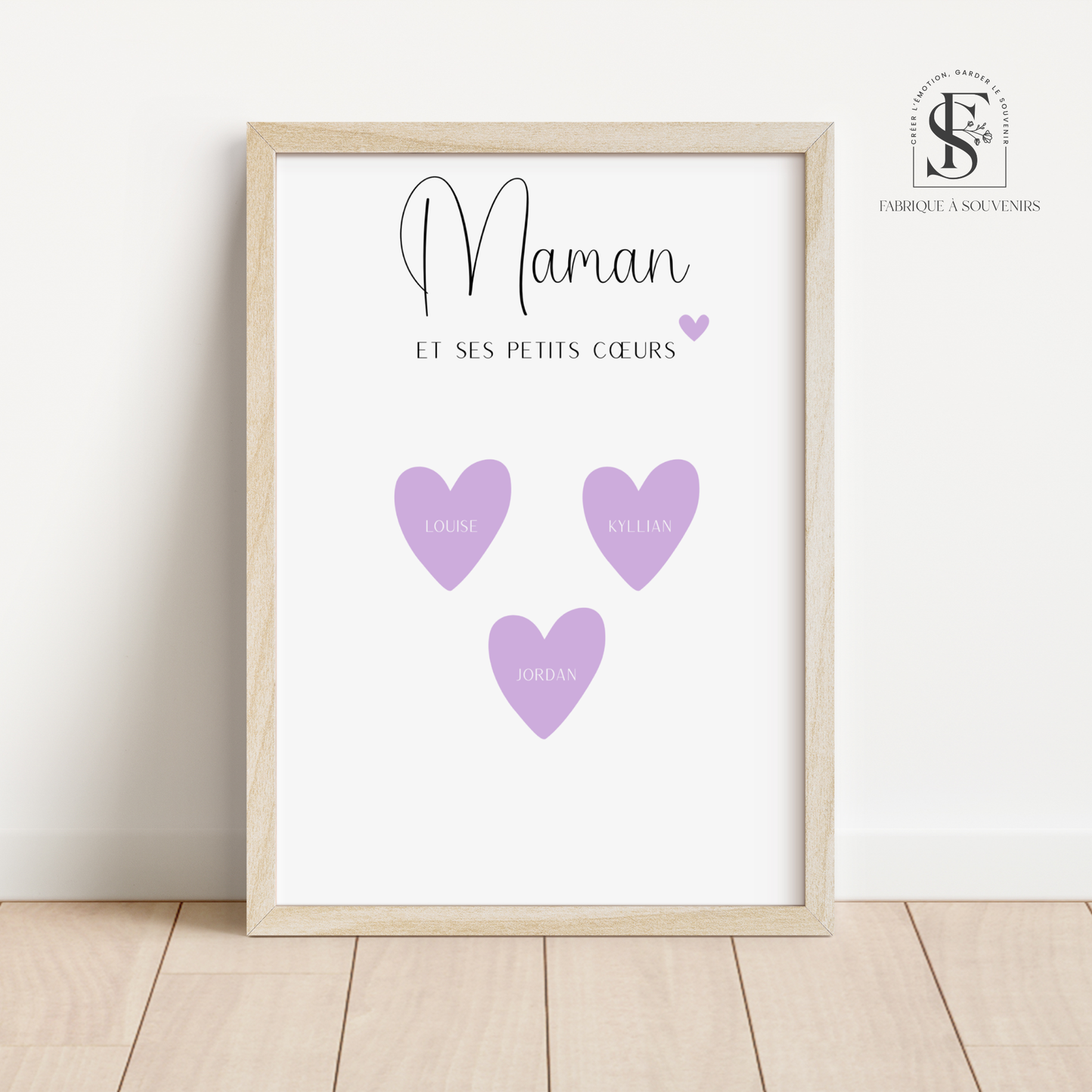 Affiche "Maman et ses petits cœurs"