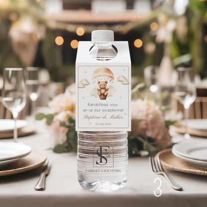 Etiquettes bouteilles d'eau Baptême