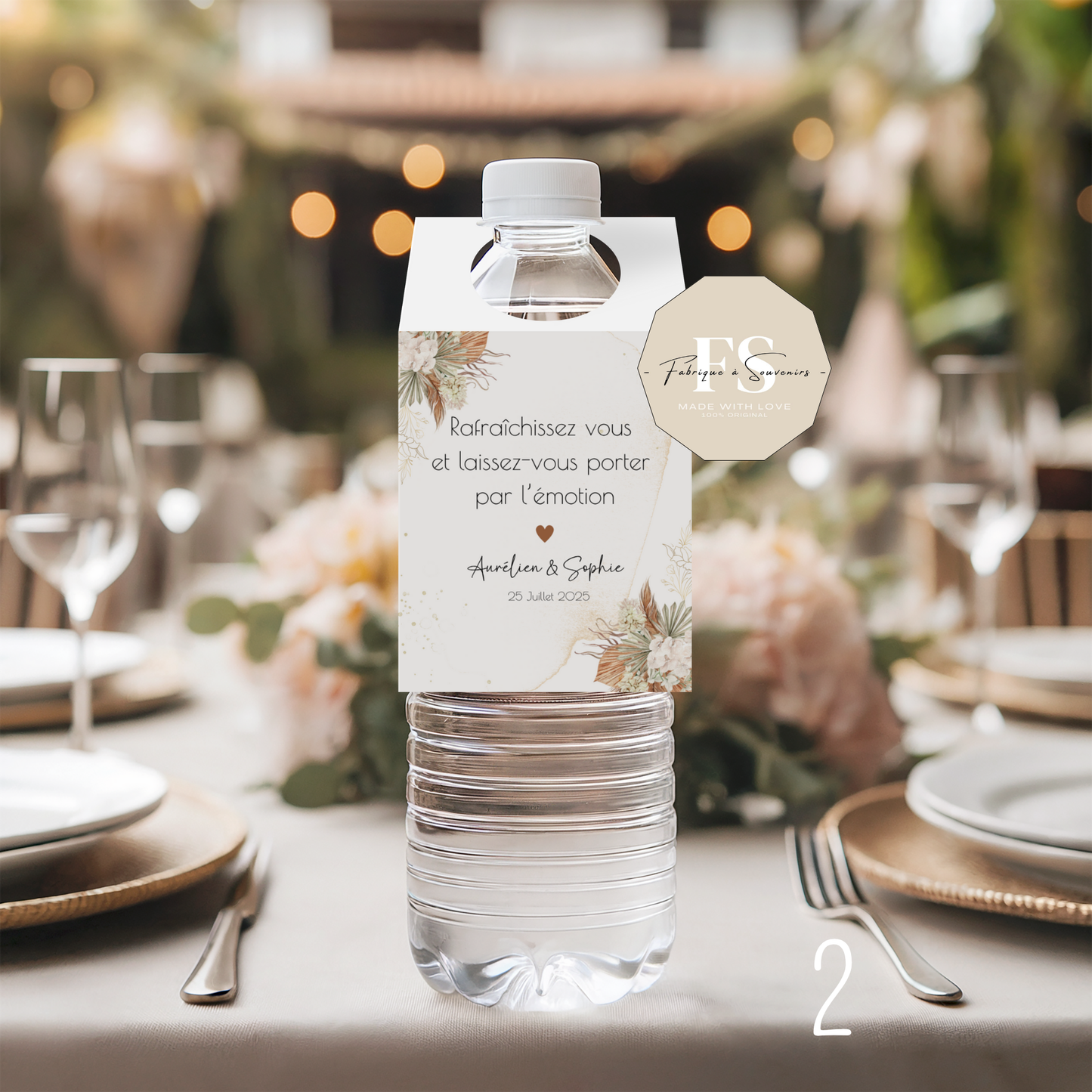 Etiquettes bouteilles d'eau Mariage
