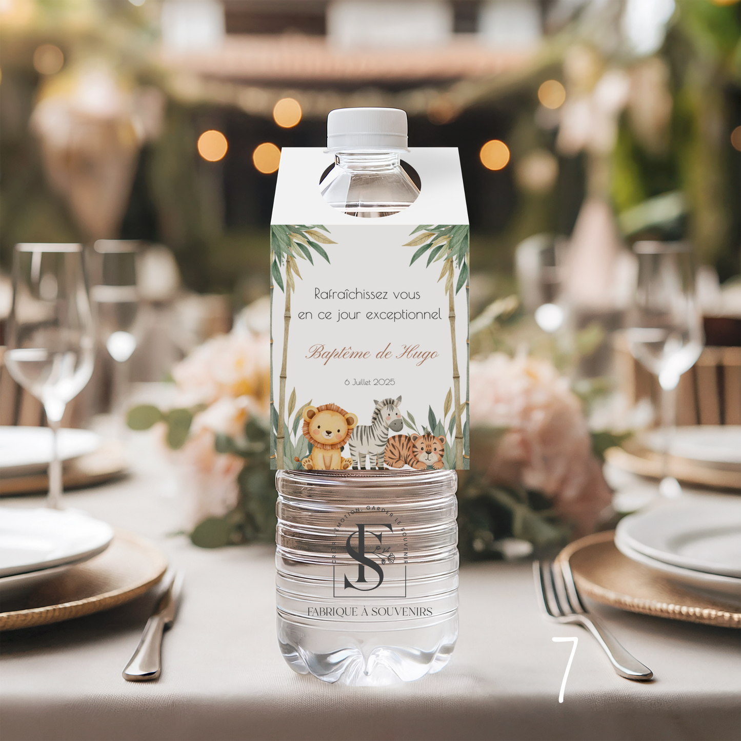 Etiquettes bouteilles d'eau Baptême