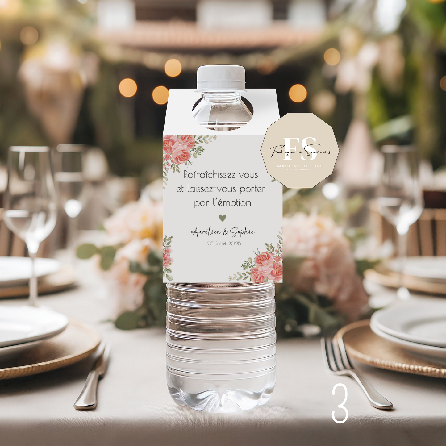 Etiquettes bouteilles d'eau Mariage
