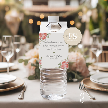 Etiquettes bouteilles d'eau Mariage