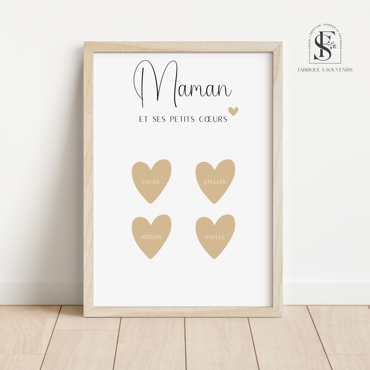 Affiche "Maman et ses petits cœurs"