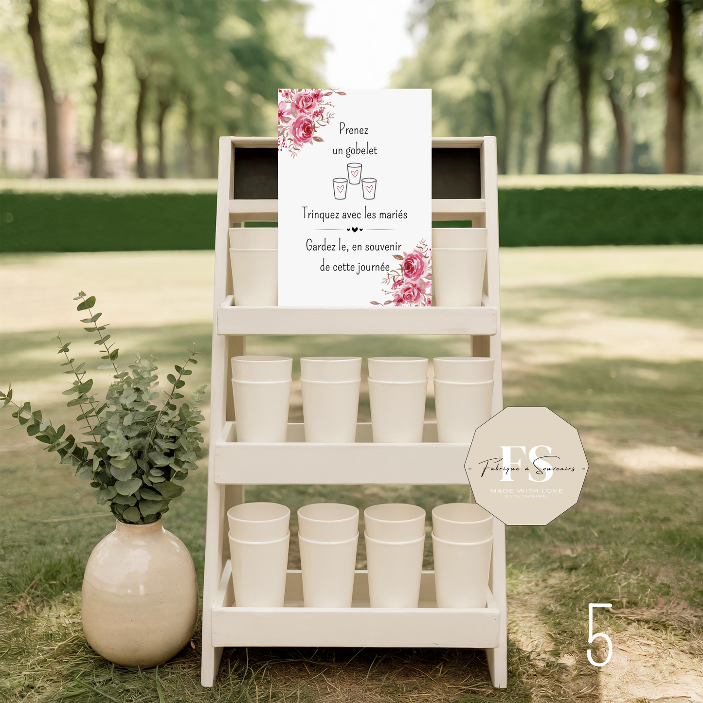 Affiche Mariage "Prenez un gobelet"