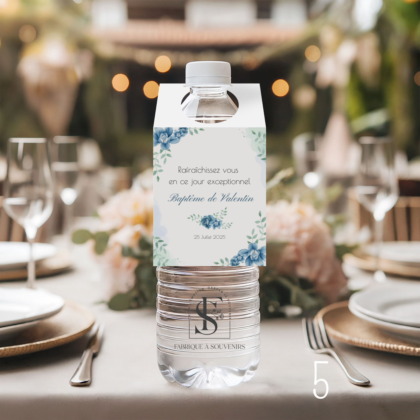 Etiquettes bouteilles d'eau Baptême
