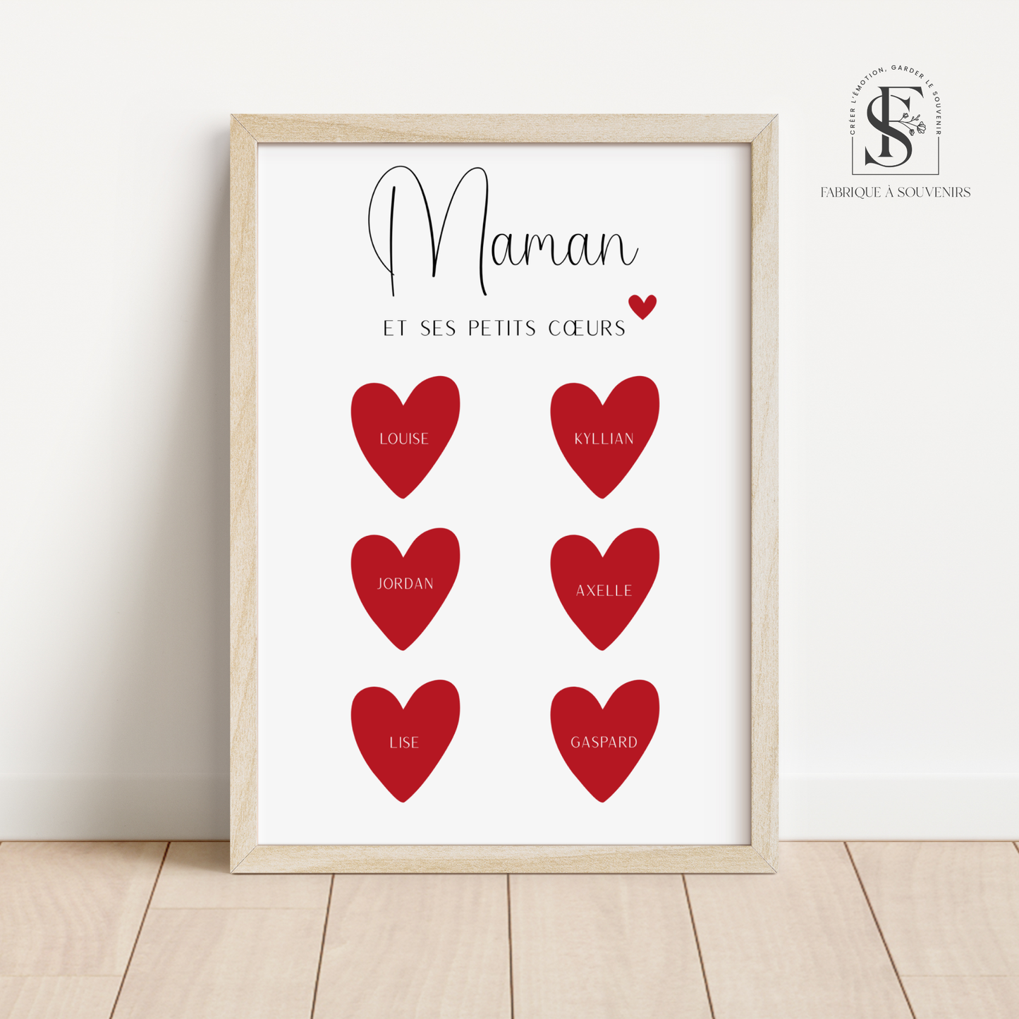Affiche "Maman et ses petits cœurs"