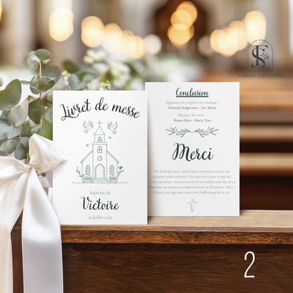 Livret de messe/cérémonie Baptême
